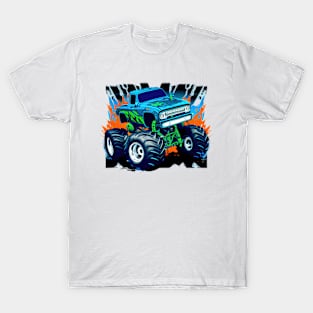 Monster truck green and blue T-Shirt